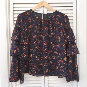 SOLD MADEWELL Ruffled Sleeve Top